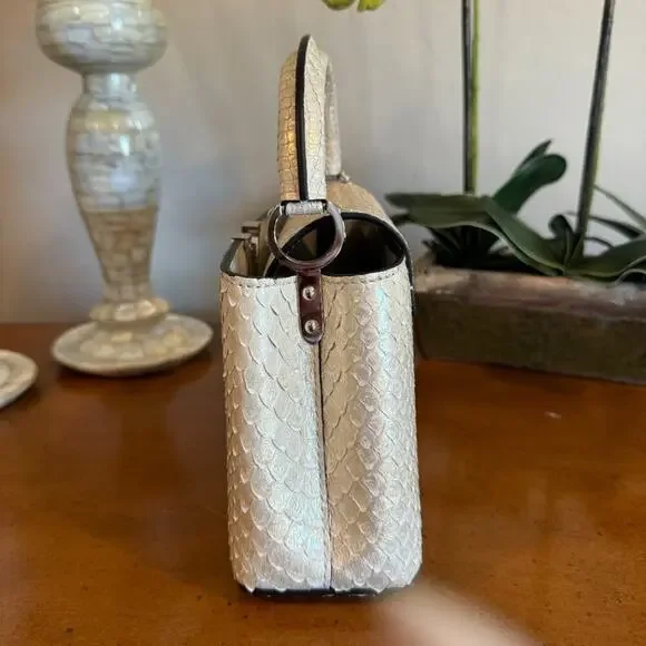 EXTREMELY RARE NEW Louis Vuitton Gold Python Capucines Mini Bag Paris Exclusive - Picture 12 of 15